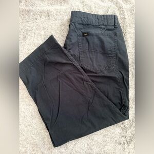 Lee Charcoal Slate Blue Capri Pants Mid Rise Stretch Cotton Size 14
